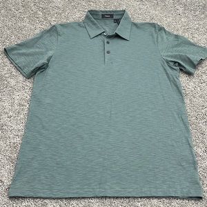 Theory Khaki Green Knit Polo Shirt Men’s size M EUC